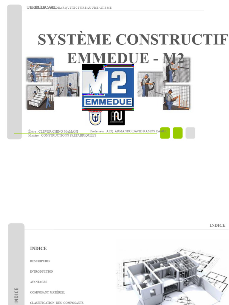 Système Constructif Emmedue en Préfabriqué | PDF | Béton | Bâtiment ...