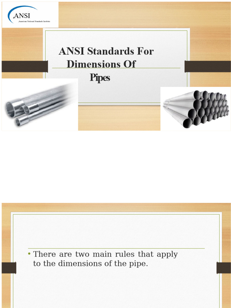 ANSI Pipe Dimension Standards Overview | PDF