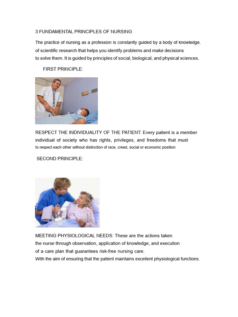 3 Key Principles of Nursing Care | PDF