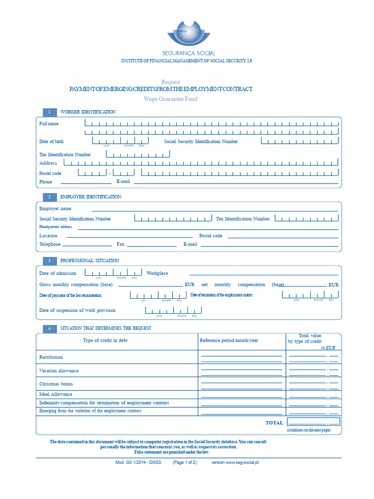 Employment Contract Credit Payment Request | PDF | Identity Document ...
