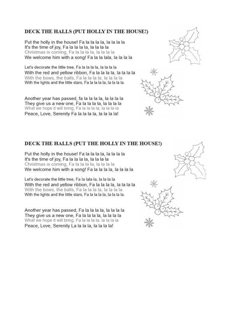 Deck The Halls Lyrics in Italian | PDF