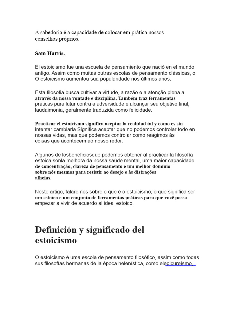 Introdução ao Estoicismo e Seus Princípios | PDF | Estoicismo | Virtude
