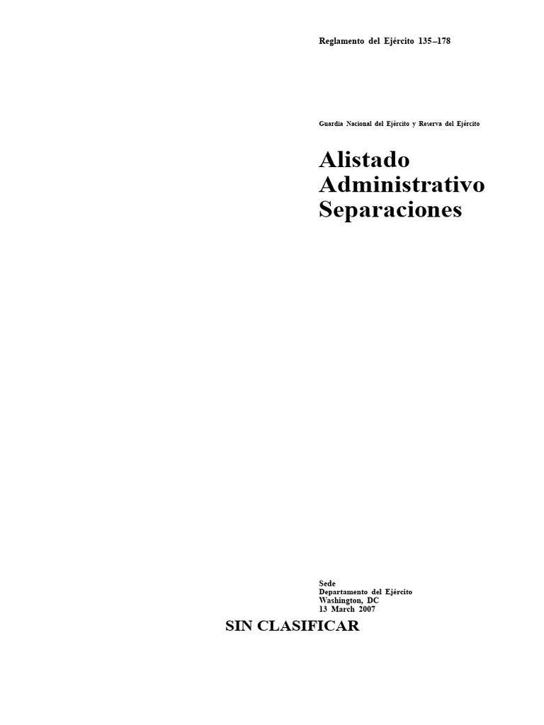 Ar 135178 Separaciones Administrativas de Alistados PDF Militar