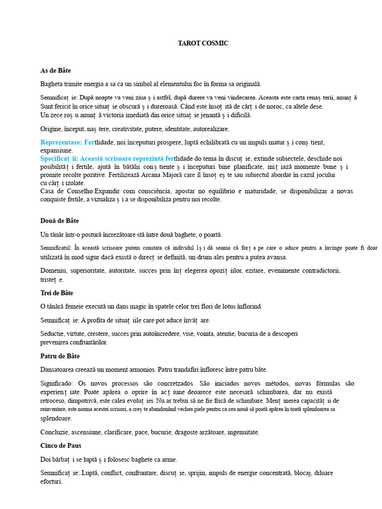 Tarot Cosmic Traducere | PDF