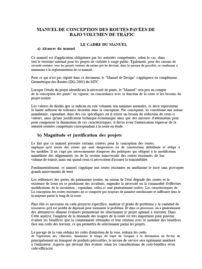Manuel de conception des routes pavées | PDF | Route | Véhicules
