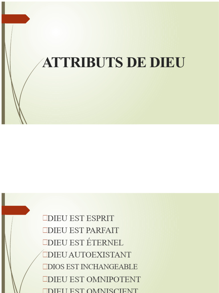 Attributs de Dieu : Omniprésence et Amour | PDF
