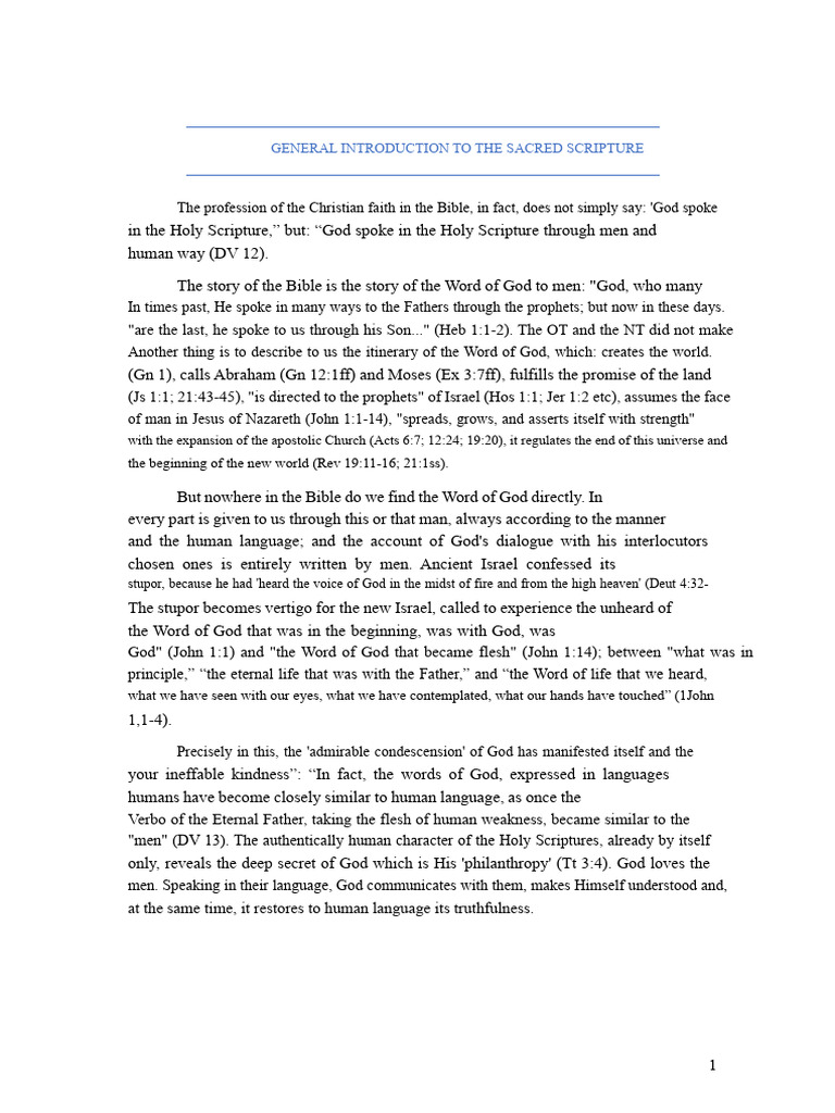 Understanding the Sacred Scripture | PDF | Bible | Prophet