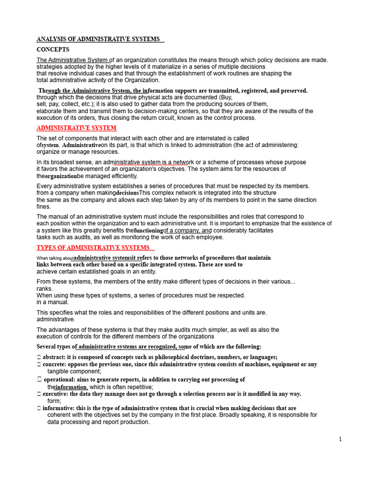 Analysis of Administrative Systems. | PDF | Survey Methodology | System