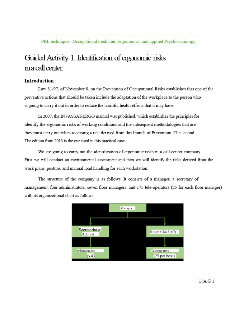 Ergonomic Risk Assessment in Call Centers | PDF | Anatomical Terms Of ...
