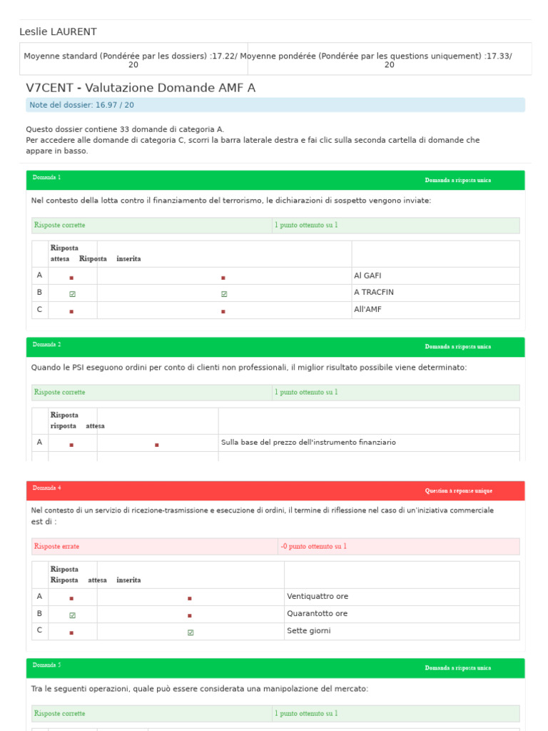 Esame Di Simulazione Certificazione AMF | PDF