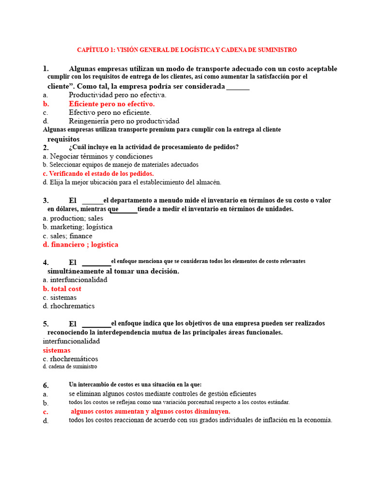 Logística 1 | PDF | Logística | Gestión de la cadena de suministro