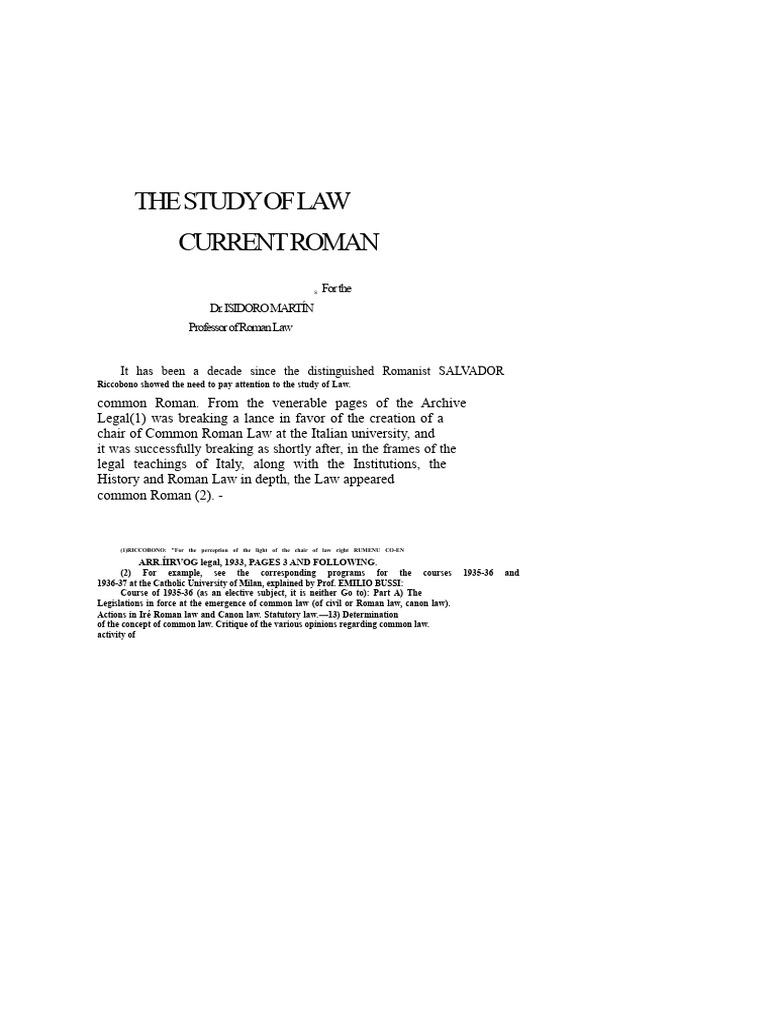 Importance of Common Roman Law Study | PDF | Roman Law | Byzantine Empire