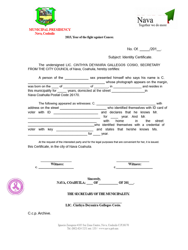 IDENTITY Identity Certificate Format | PDF | Access Control ...