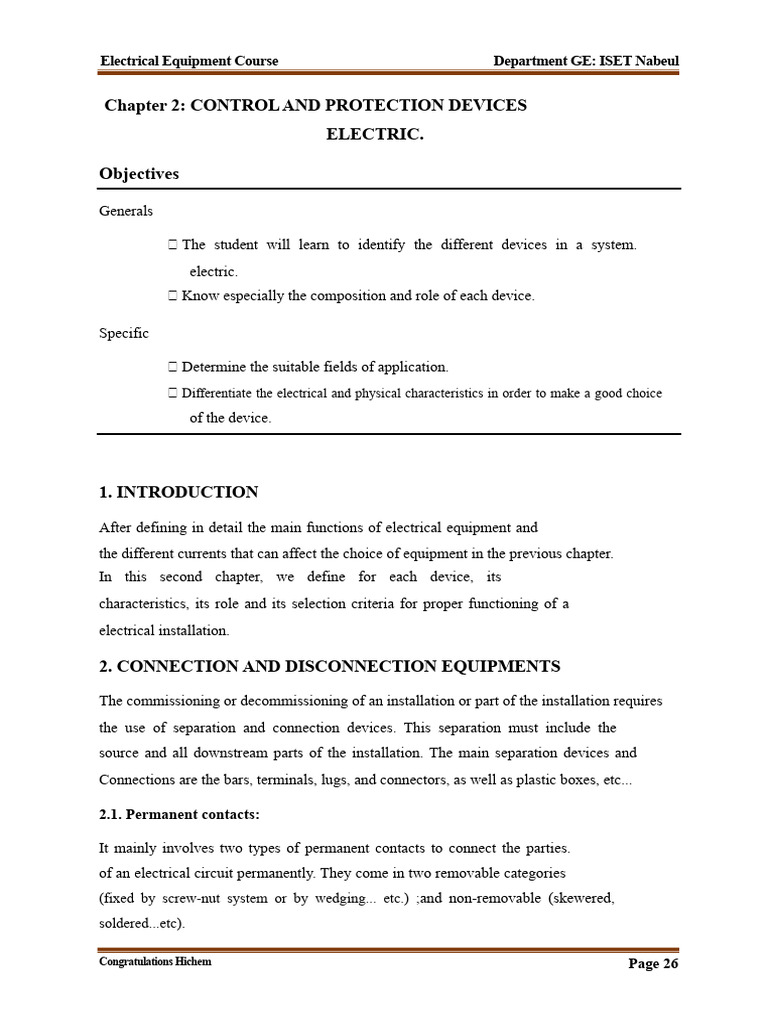 Chapter 2 Devices Control Electric Protection | PDF | Fuse (Electrical ...