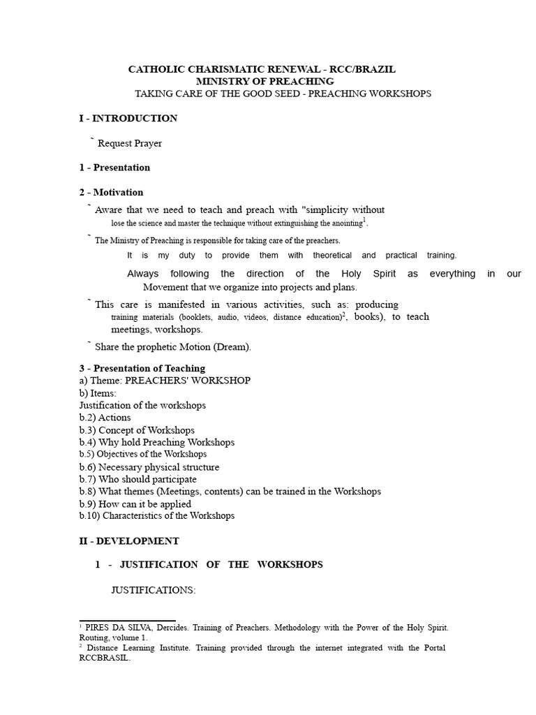 00 Script Workshop On Preaching | PDF | Charismatic Movement | Sermon