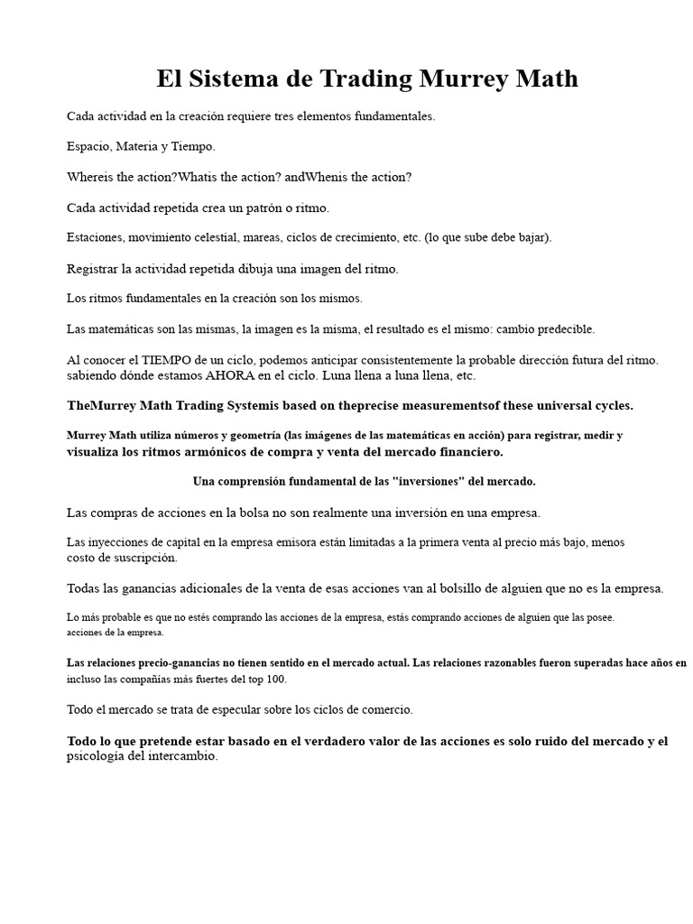 Sistema de Trading Murrey Math Explicado | PDF | Compartir (Finanzas ...