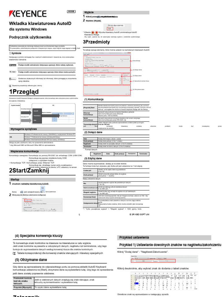 Podręcznik Użytkownika AutoID Keyboard Wedge Dla Systemu Windows - E | PDF