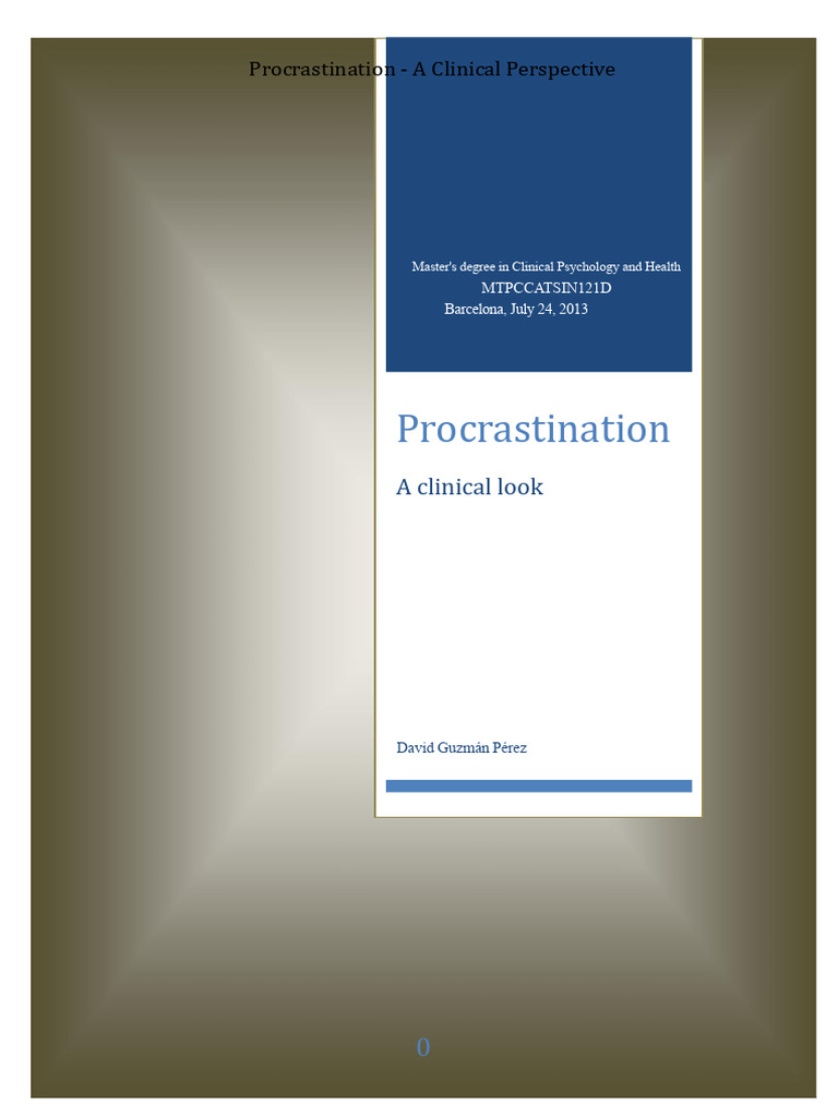 Clinical Insights on Procrastination | PDF | Procrastination ...