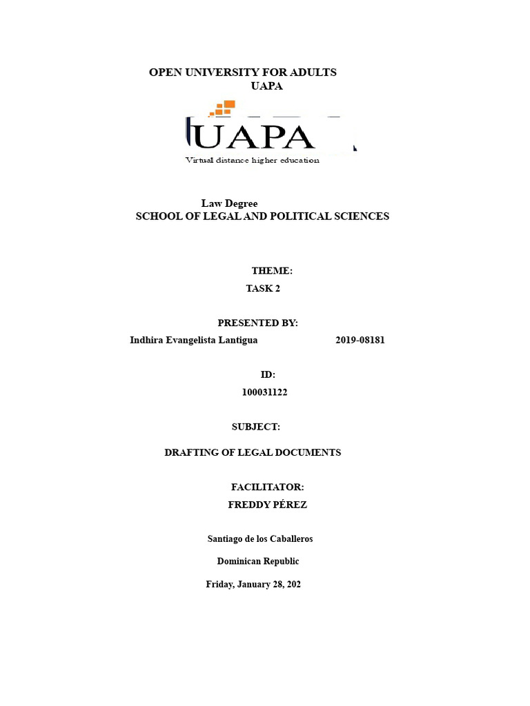 Task 2 (DRAFTING OF LEGAL DOCUMENTS) | PDF | Human Communication