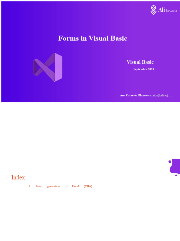 Visual Basic Forms and Controls Guide | PDF | Microsoft Excel | Visual ...