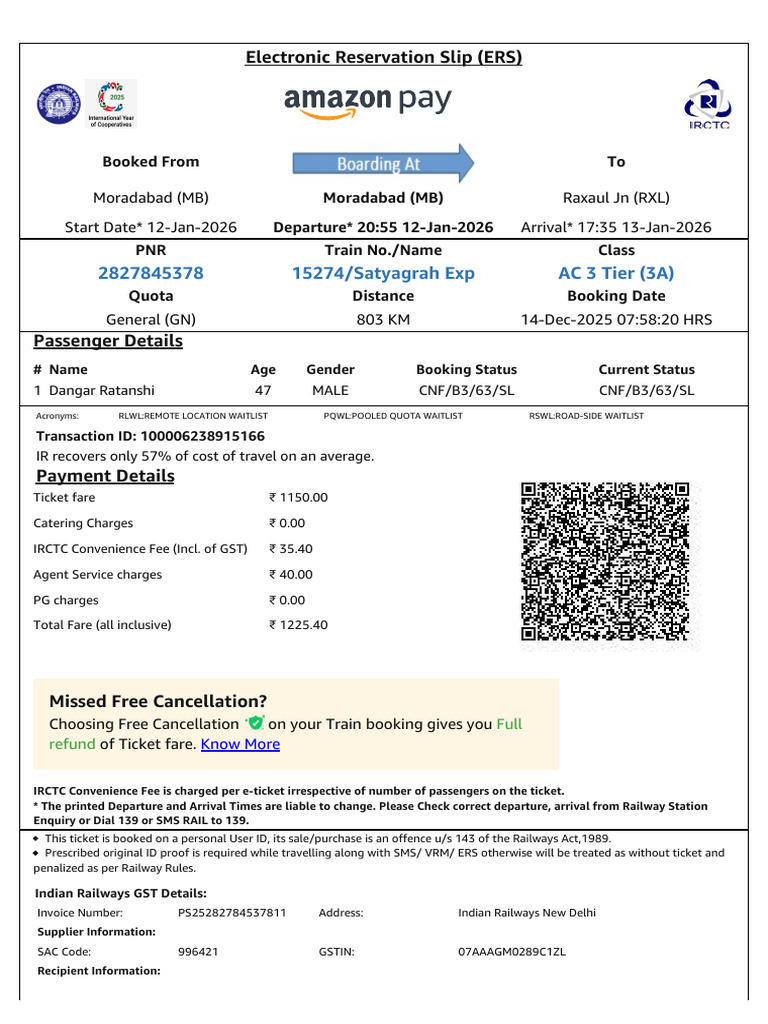 Train Ticket Payment Summary | PDF | Identity Document