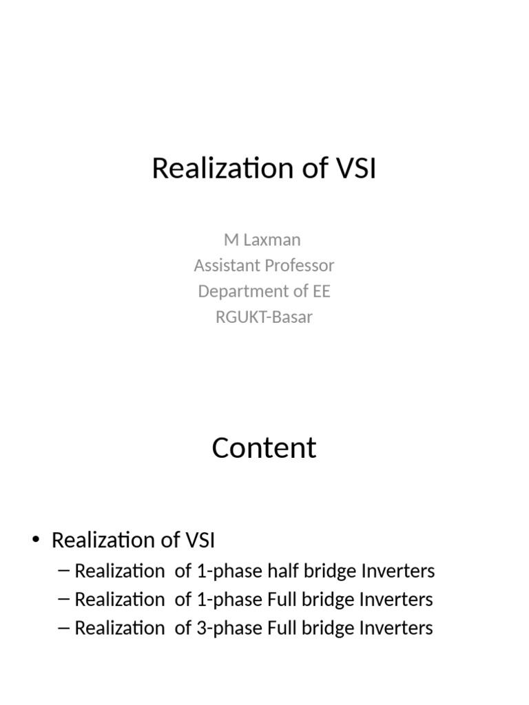 4.4-Realization of VSI | PDF | Power Inverter | Manufactured Goods