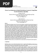 Power Loss Reduction in Radial Distribution System by Using Plant Growth Simulation Algorithm