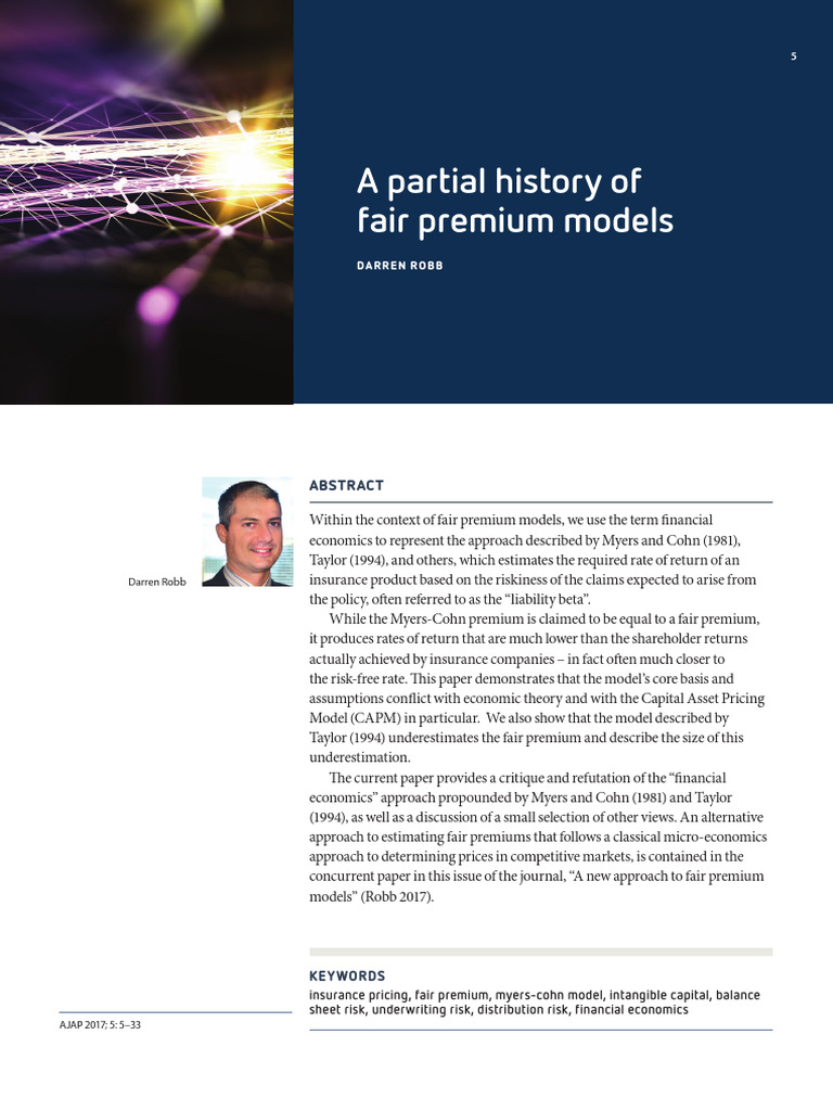 Critique of Fair Premium Models in Insurance | PDF | Insurance ...