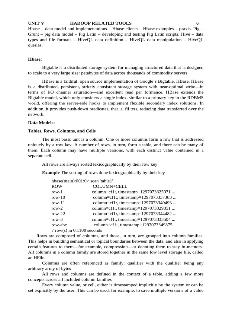 HBase Data Model and Implementation Guide | PDF | Database Index ...