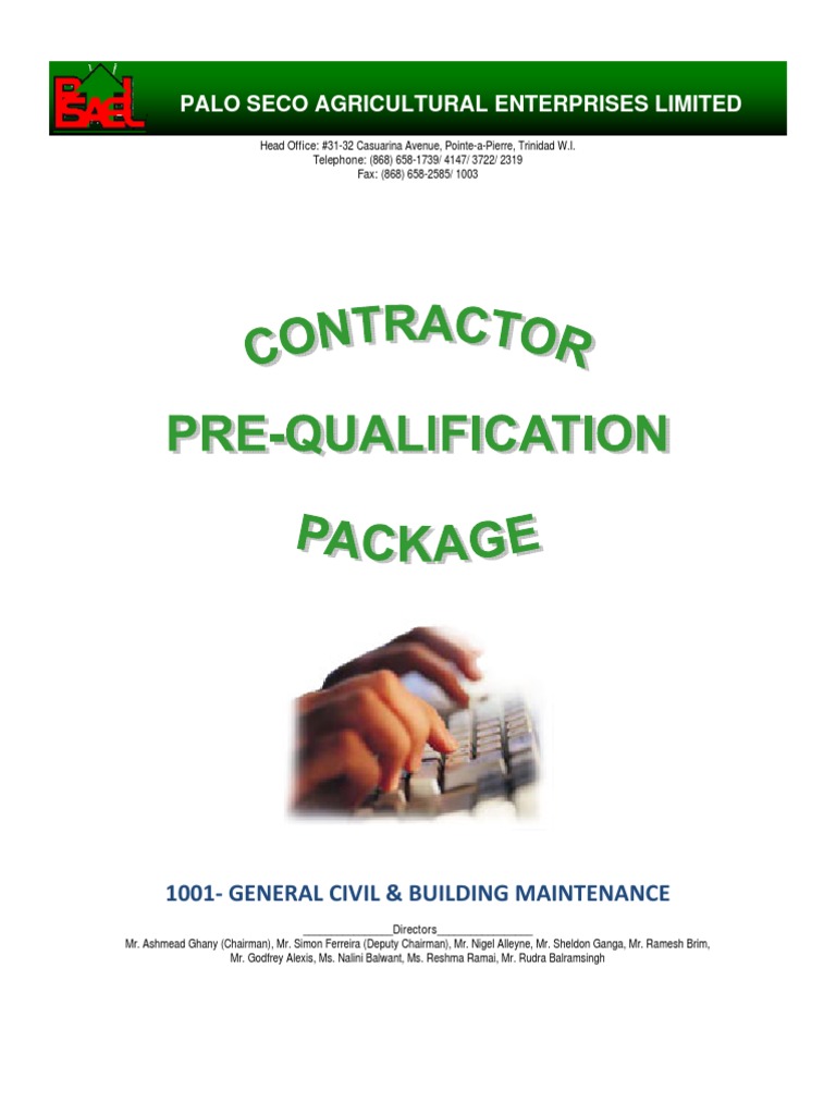 Contractor Pre-Qualification Guide | PDF | Drill | Carpentry