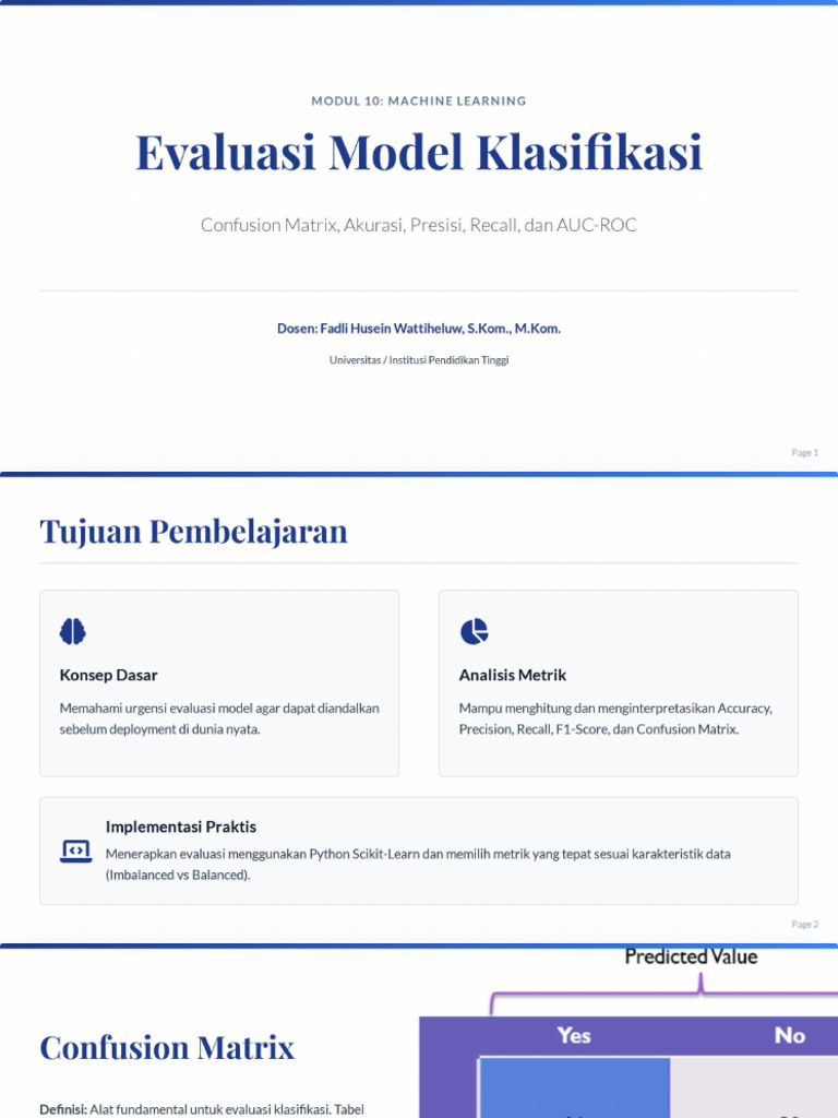 Modul 10 Machine Learning Evaluation | PDF
