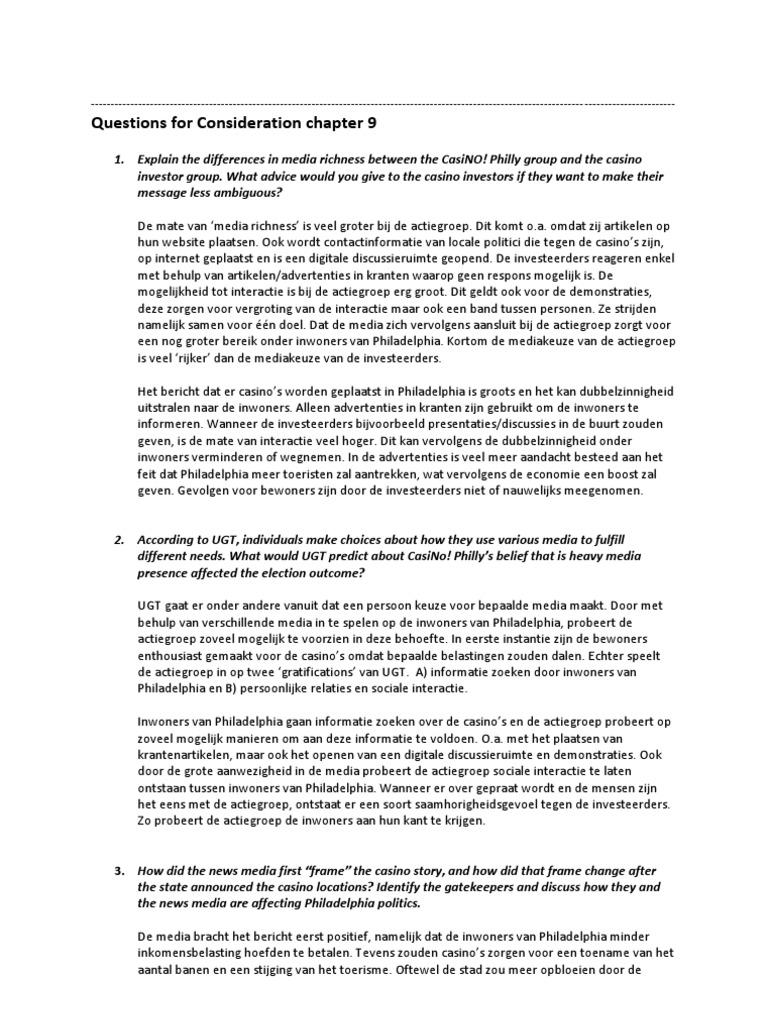 Questions For Consideration Chapter 9 | PDF