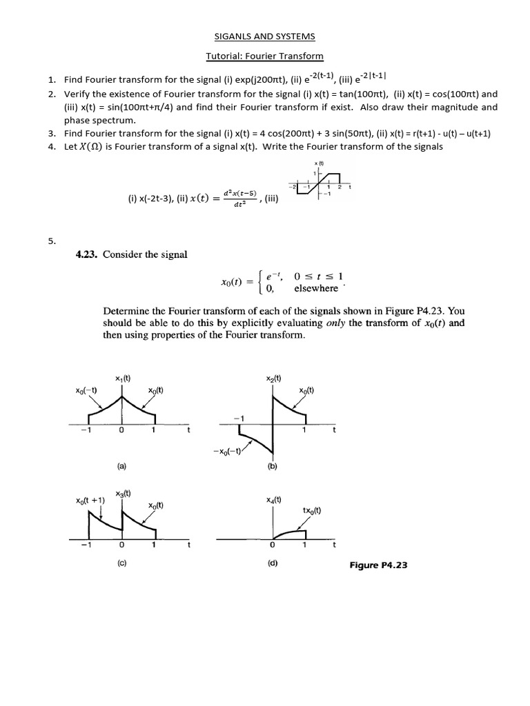 Fourier Transform Tutorial for Signals | PDF | Filter (Signal ...