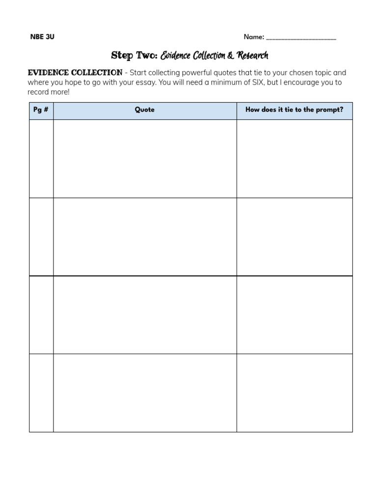 Evidence Collection & Research Guide | PDF