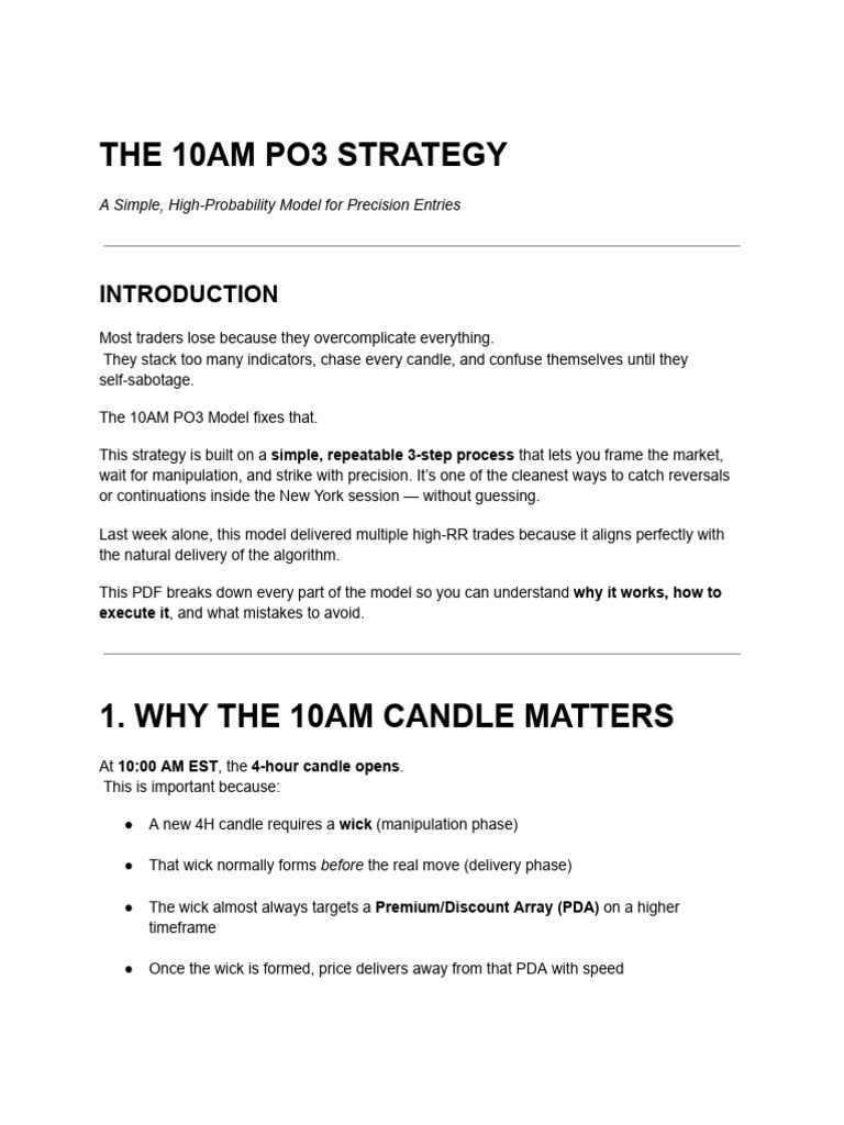 10AM PO3 Trading Strategy Guide | PDF | Personal Digital Assistant