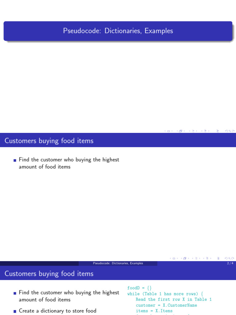 Pseudocode for Dictionaries Examples | PDF | Part Of Speech | Pronoun