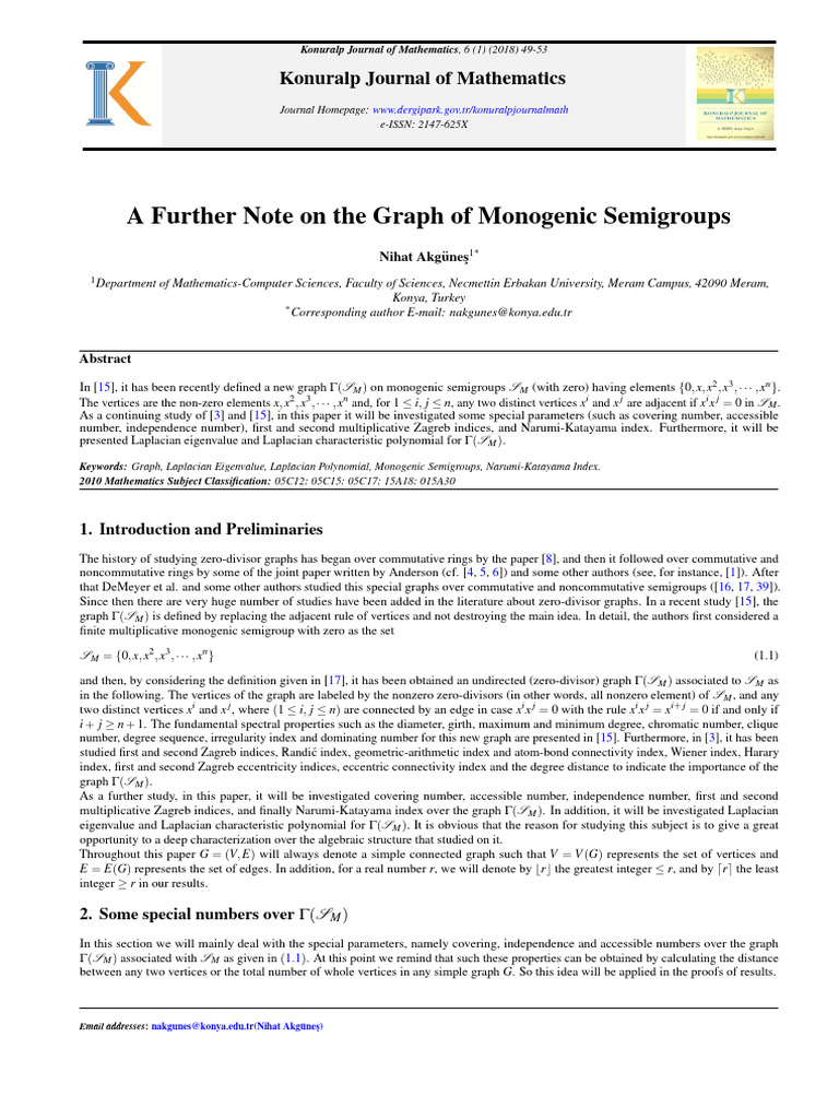 Monogenic Semigroups Graph Analysis | PDF | Vertex (Graph Theory ...