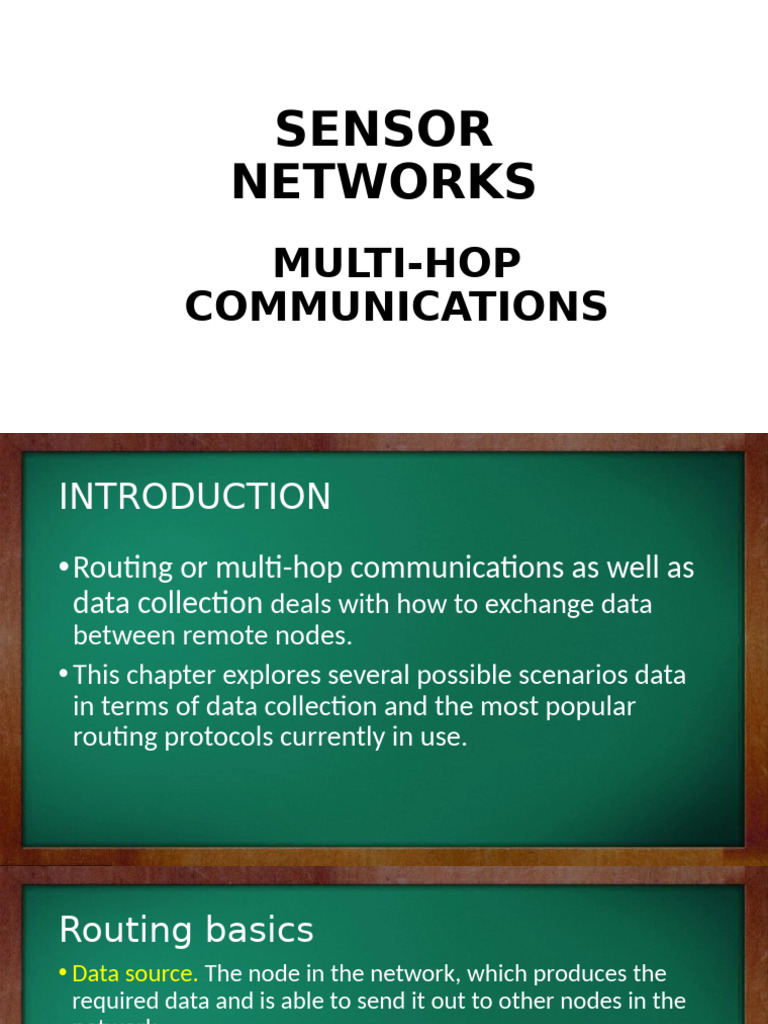 Multi-Hop Communication in Sensor Networks | PDF | Routing | Computer ...