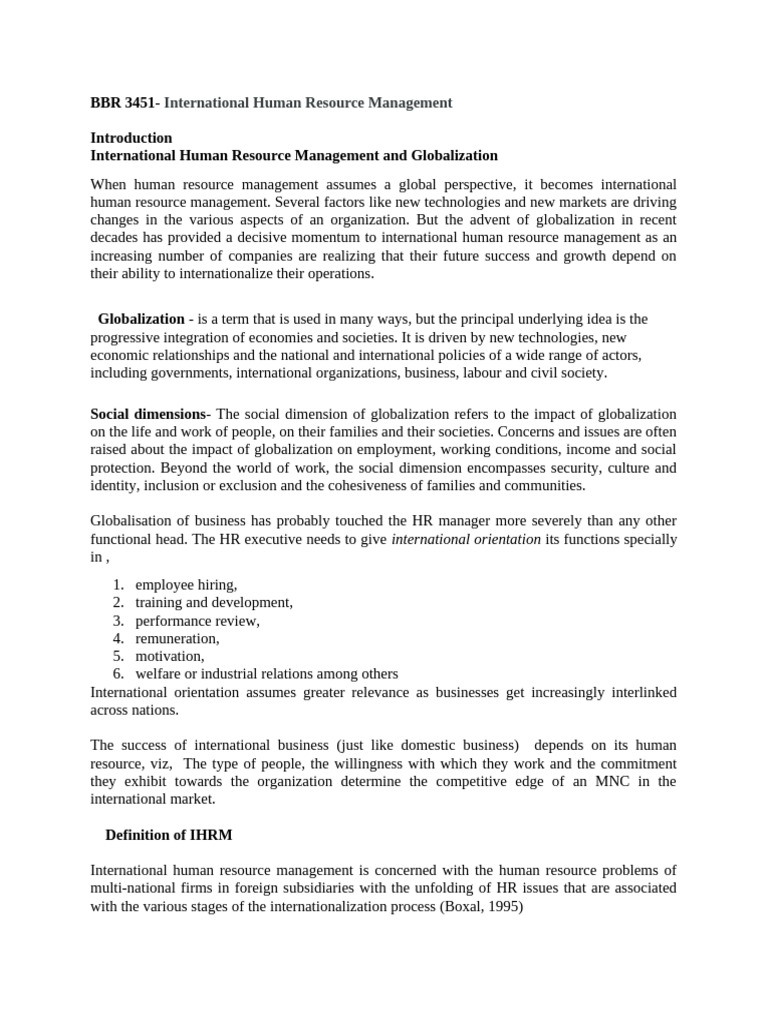 International Human Resource Management Insights | PDF | Human Resource ...