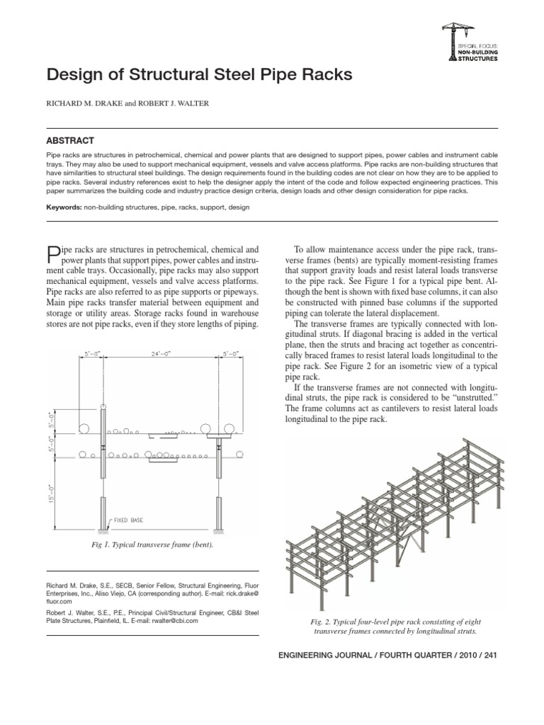 Design of Structural Steel Pipe Racks.pdf Structural Load Pipe