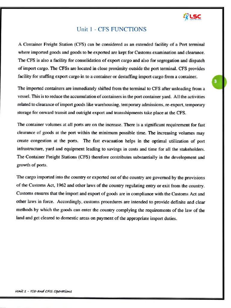 CFS Operations: Customs & Cargo Management | PDF | Dangerous Goods | Cargo