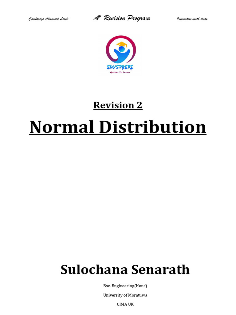 Revision 2022AL (Normal Distribution) 2 | PDF