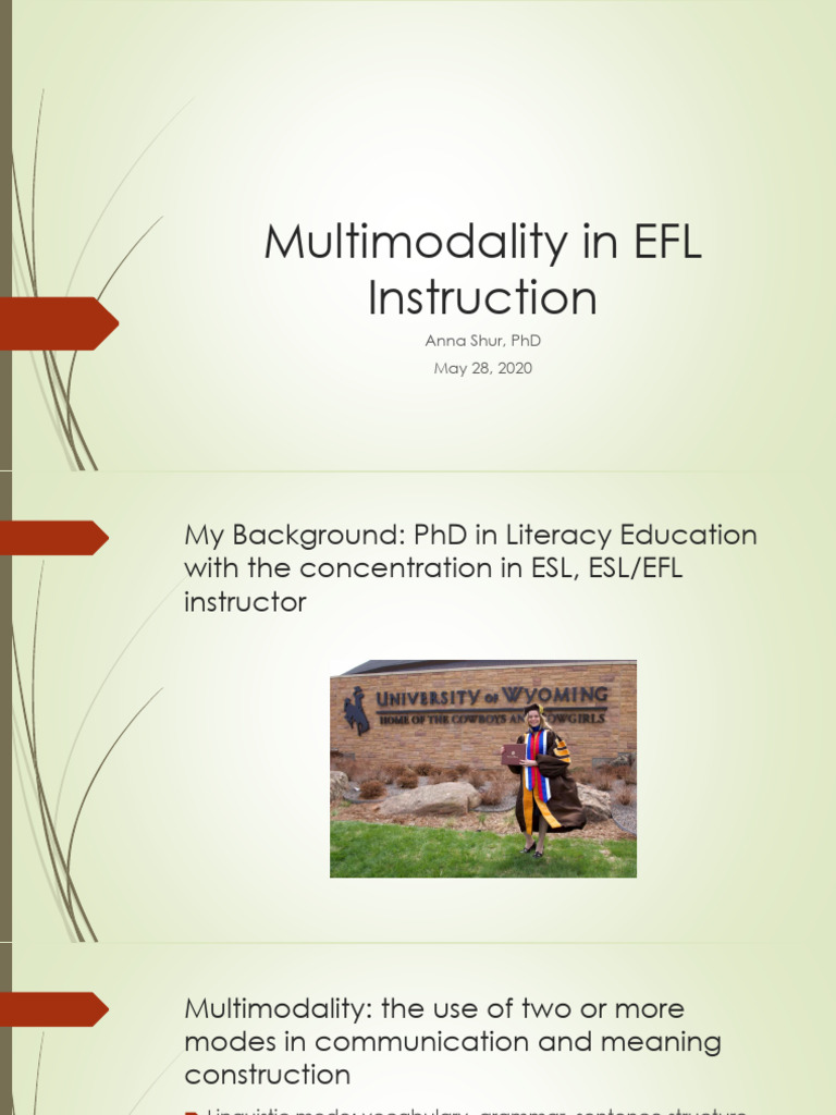 Multimodal Strategies for EFL Instruction | PDF | English As A Second ...