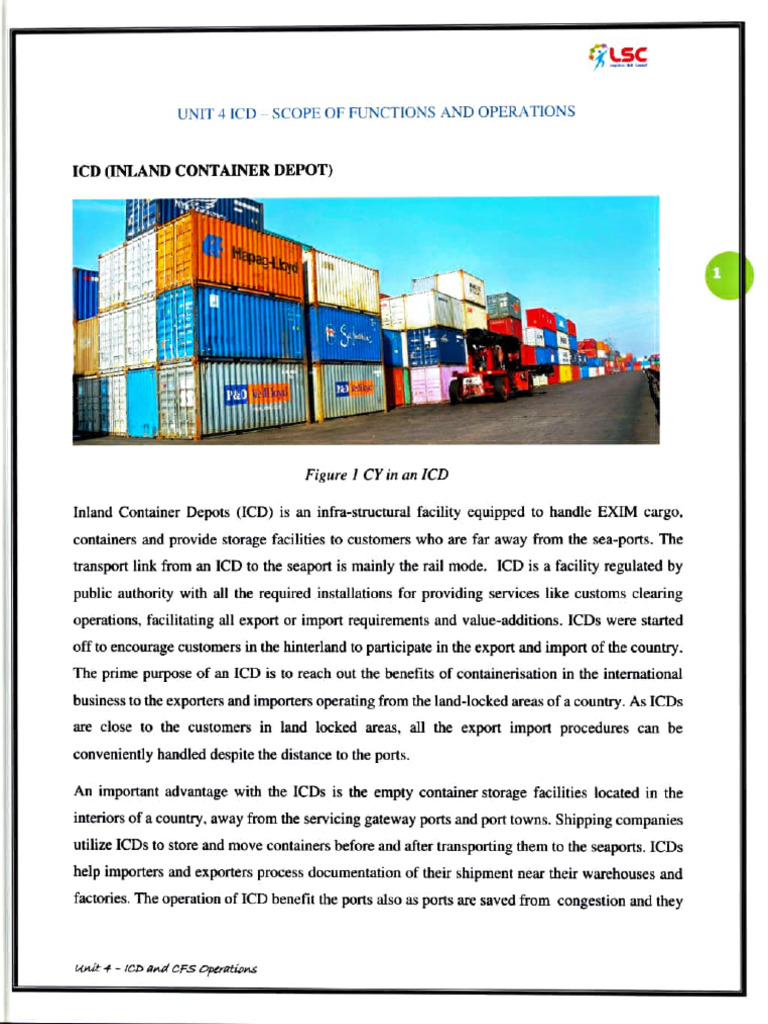 Understanding Inland Container Depots | PDF | Transport | Cargo