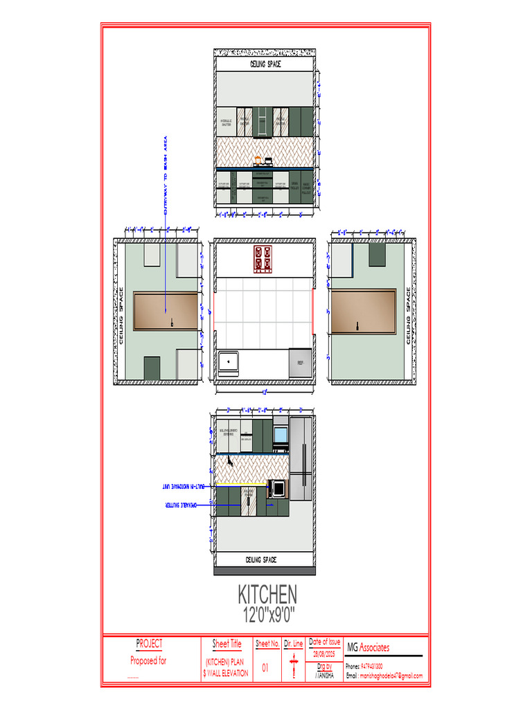 Kitchen Design Plan and Elevation | PDF | Domestic Implements | Tableware