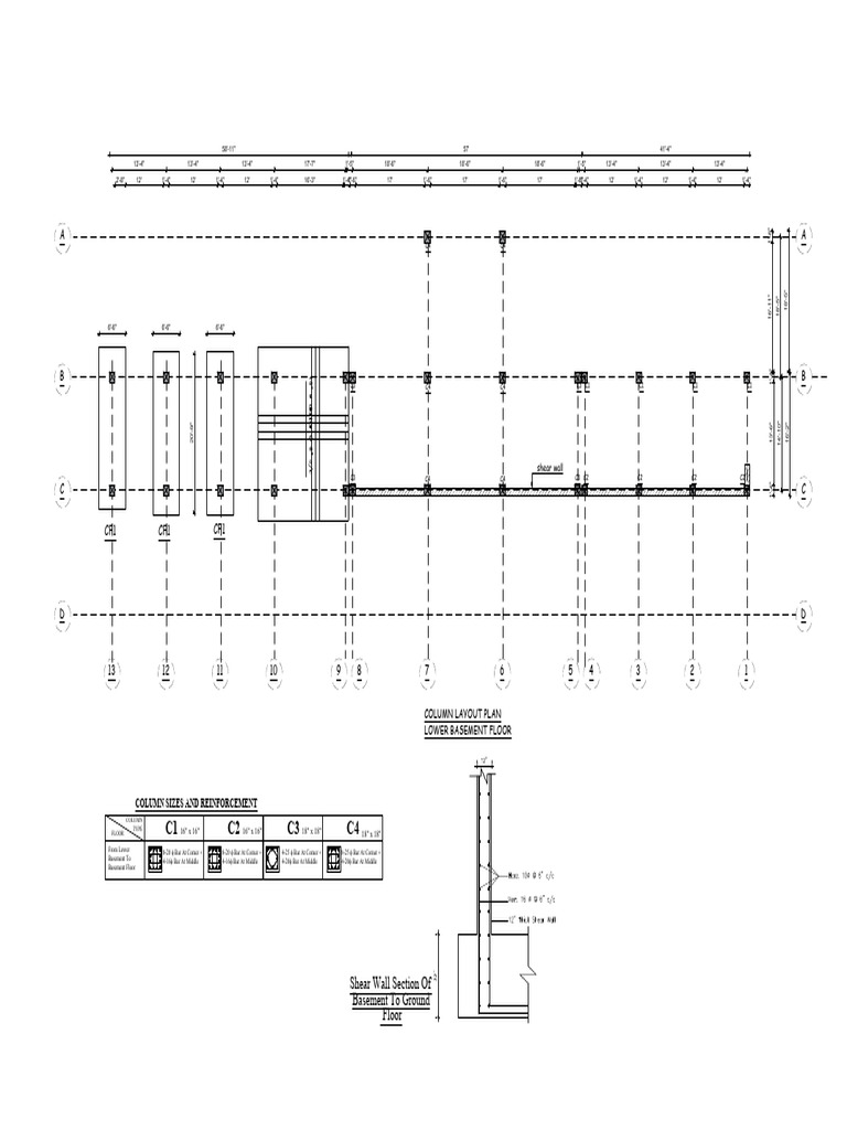 Basement Column and Footing Layout Plan | PDF | Building | Real Estate