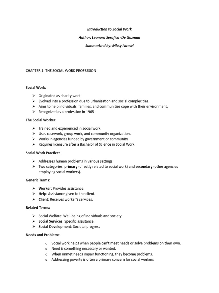 Overview of Social Work Profession | PDF | Social Work | Well Being