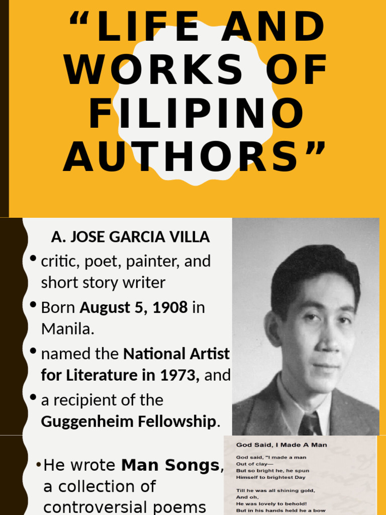 Filipino Authors: Life and Works | PDF | Philippines