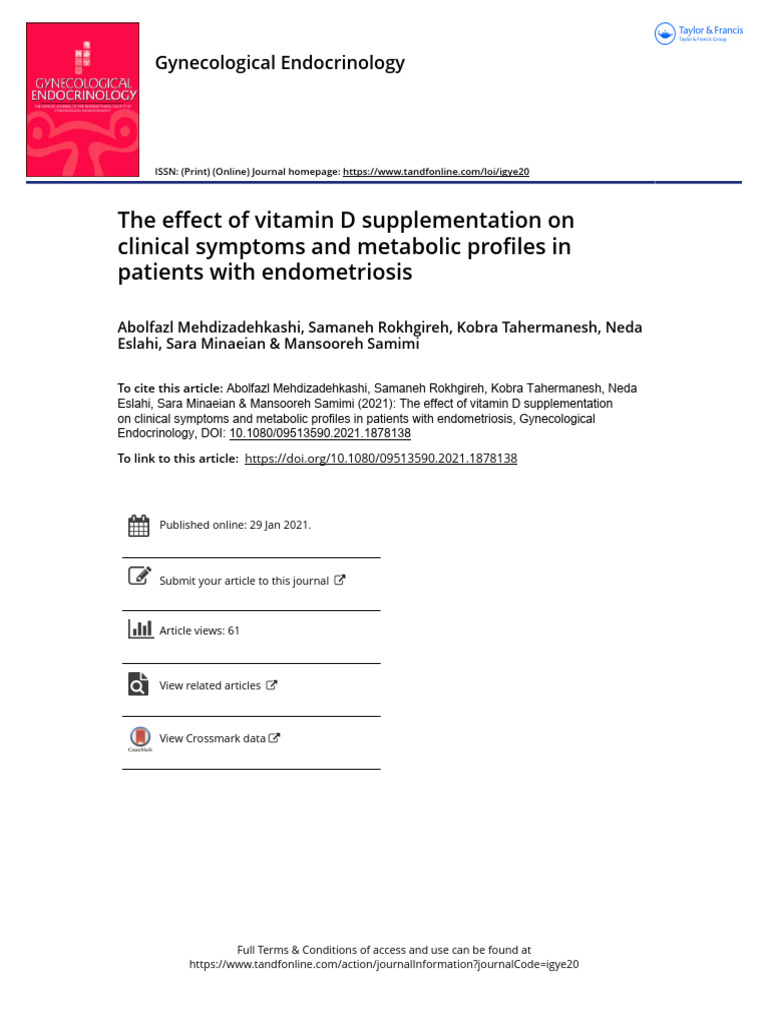 ARTIGO N4 The Effect of Vitamin D Supplementation On Clinical Symptoms ...