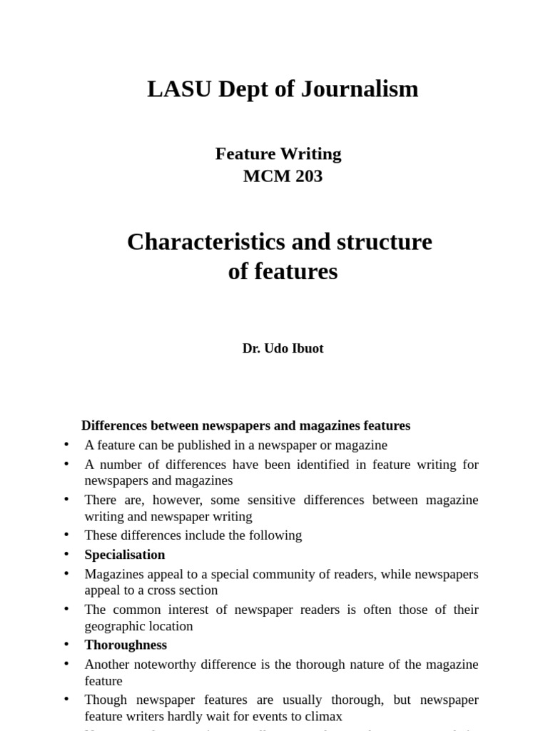 Feature Writing: Newspapers vs. Magazines | PDF | Newspapers | News